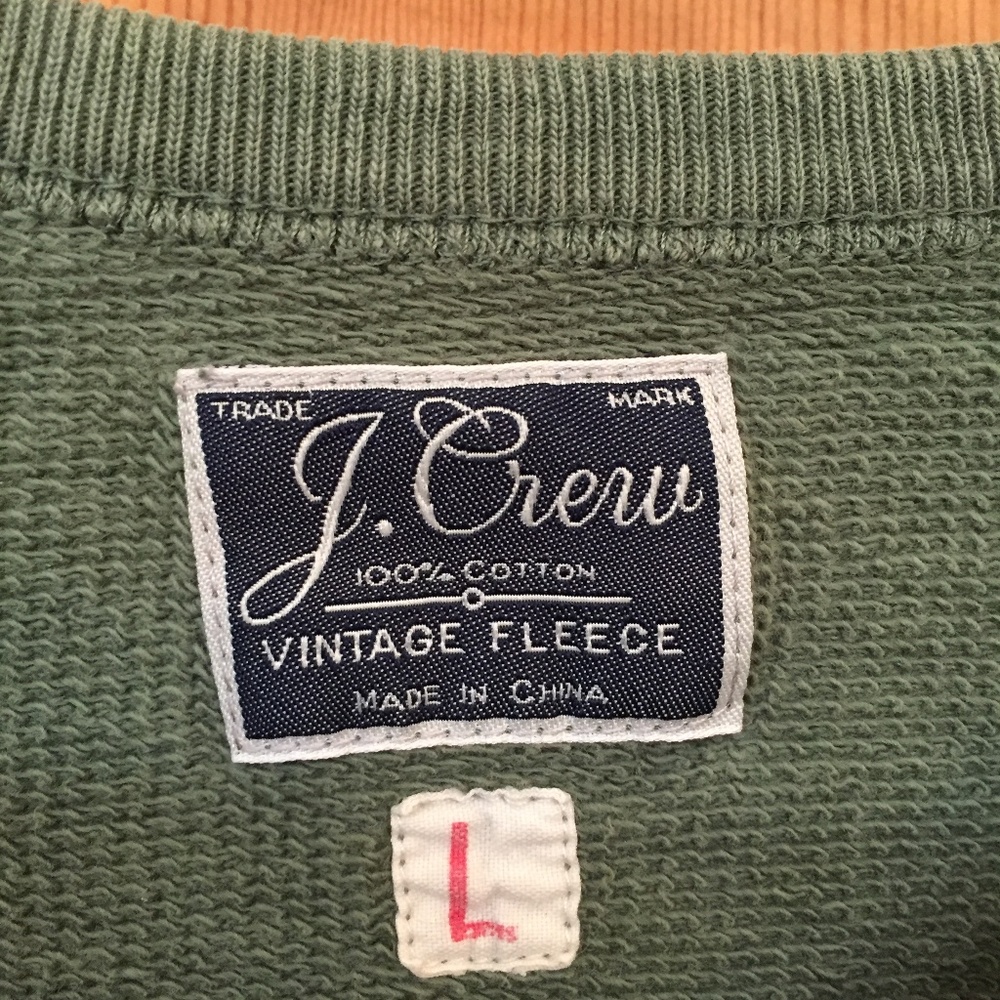 J. Crew green vintage fleece sweatshirt, Men's L